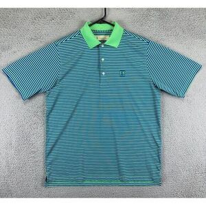 Donald Ross Golf Polo Shirt Adult Medium Blue Green Striped Athletic‎ Rugby Mens